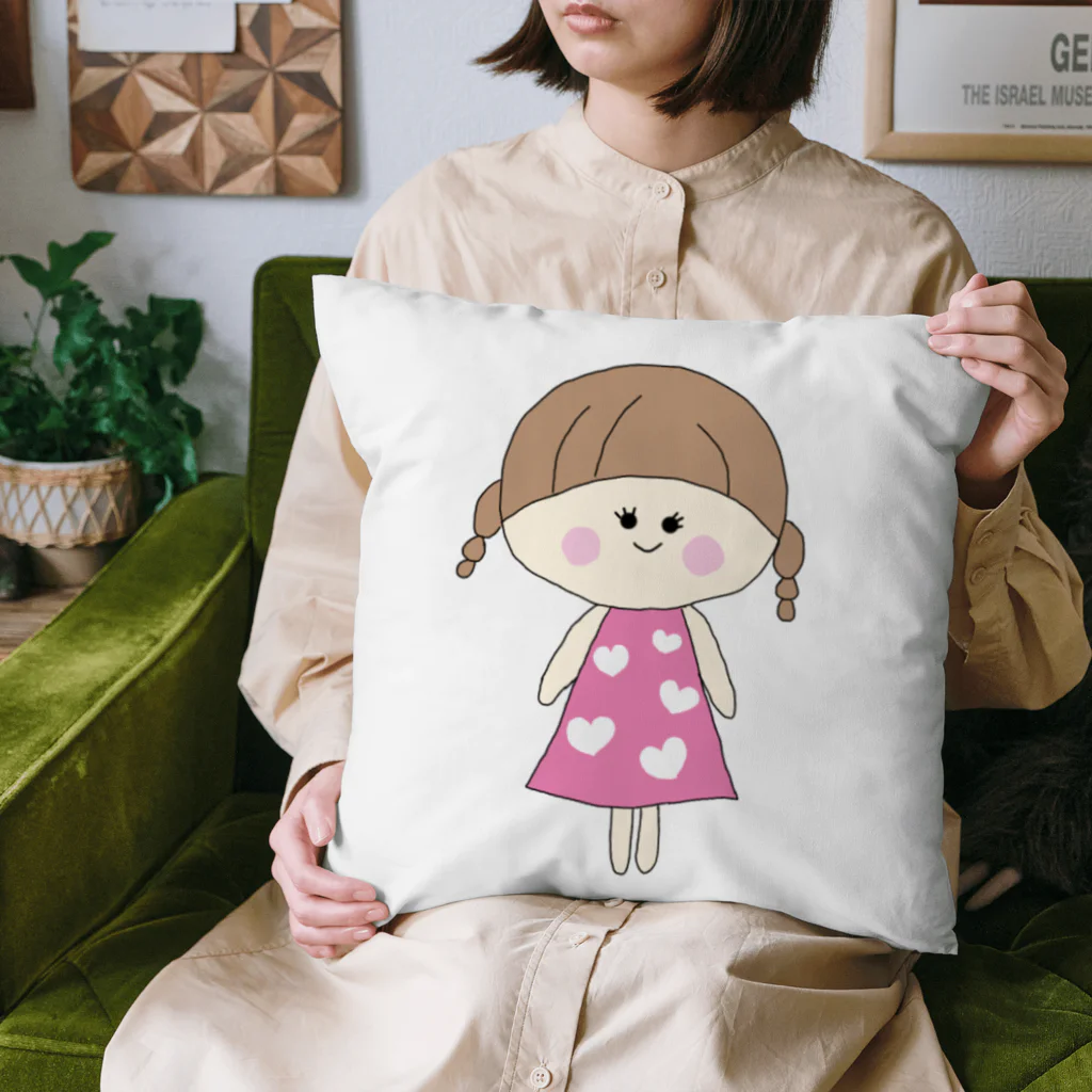 らぶたんらんどのラブリーな三つ編みの女の子 Cushion