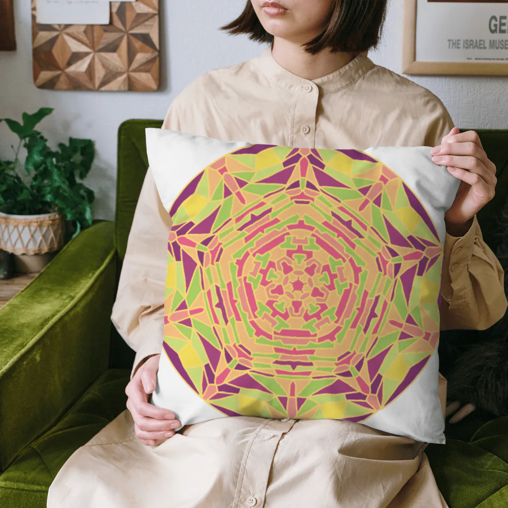 LeafCreateのフルーツカラー曼荼羅 Cushion