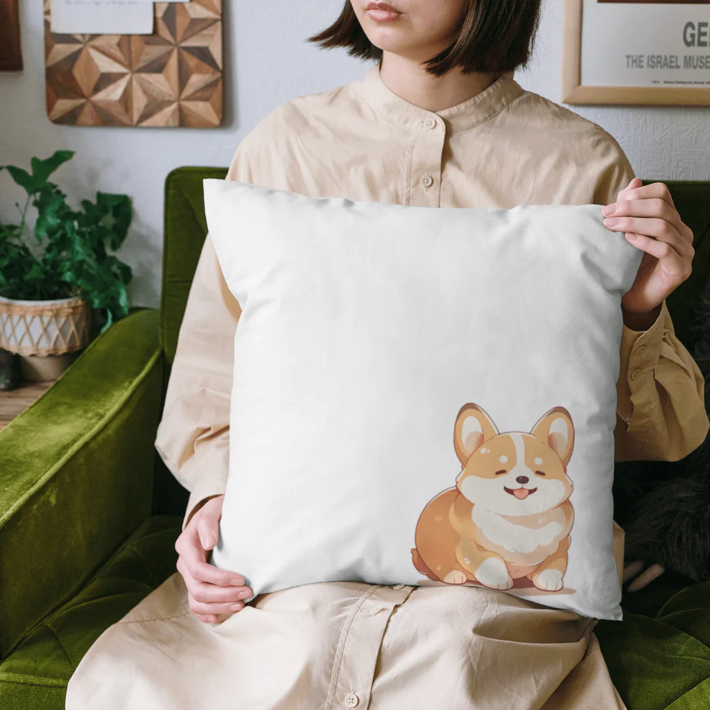 豆大福屋のぽっちゃりコーギーちゃん Cushion