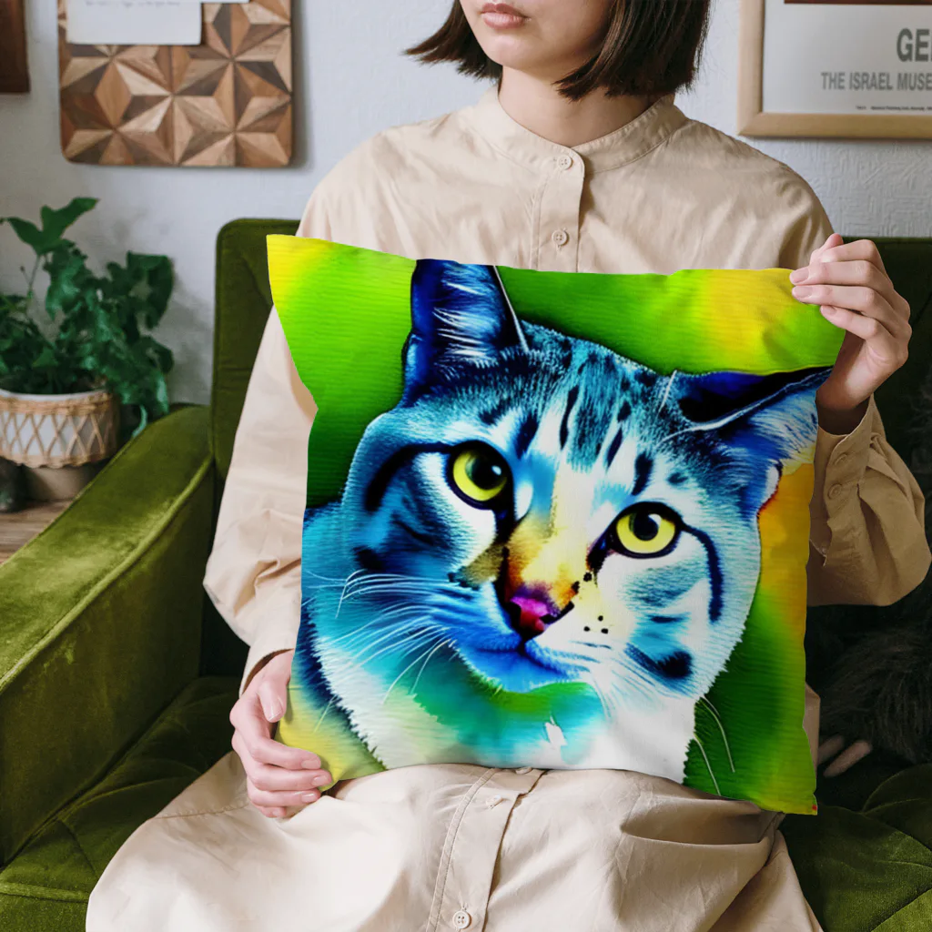 スピりある【ステッカー、スマホケース、キーホルダー】のfu-sui猫 Cushion