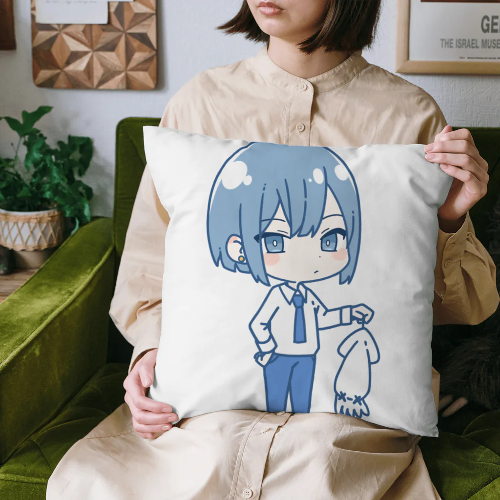 🌈彩-ｲﾛﾄﾞﾘ-🎨のミニキャラ青璃くんグッズ Cushion