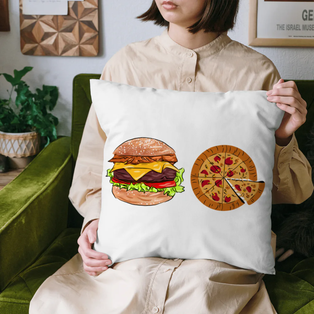 AKi001のハンバーガー　ピザ Cushion