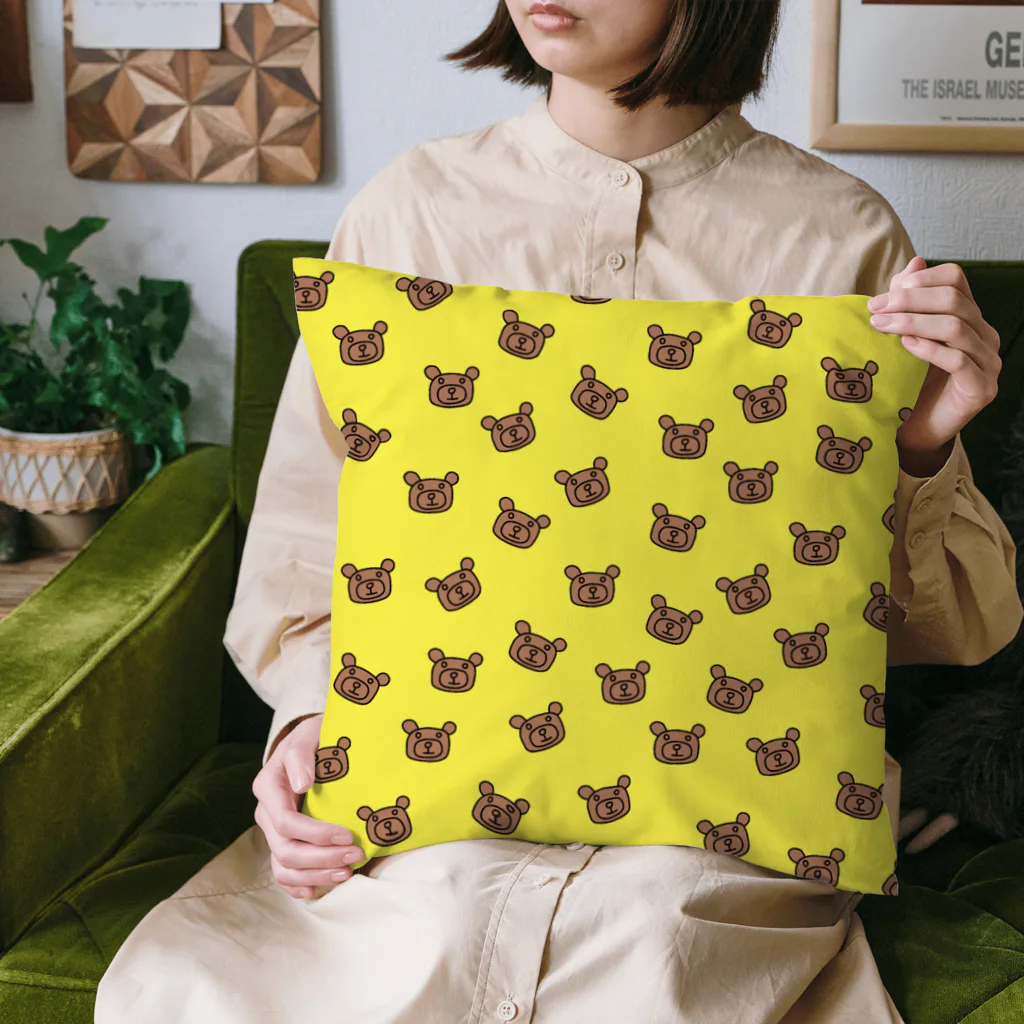 ハナのお店のくま（ブラウン×イエロー） Cushion