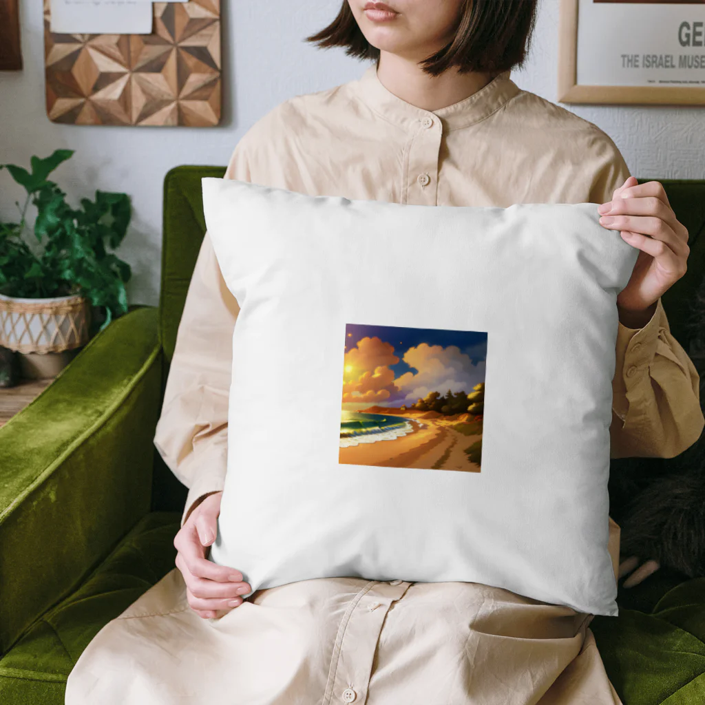 take104の夕方の海辺 Cushion