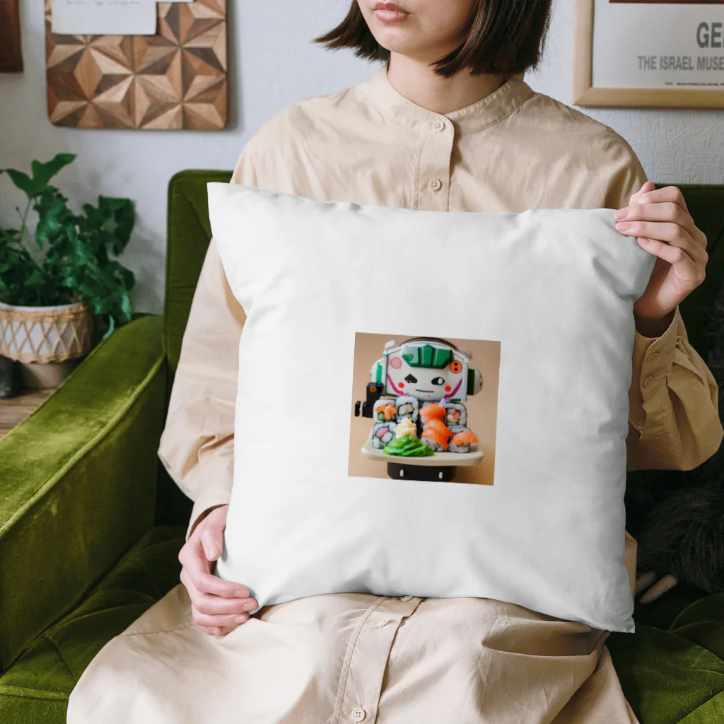 ネオ｜爆速AIクリエイターのお店のお寿司メカ×かわいいイラストグッズ Cushion