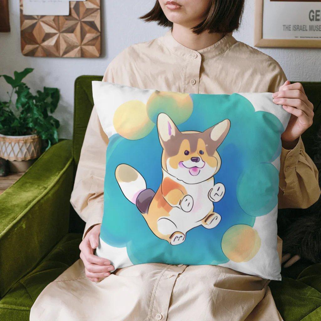 nakagawa-kikakuのコーギーの大ジャンプ Cushion