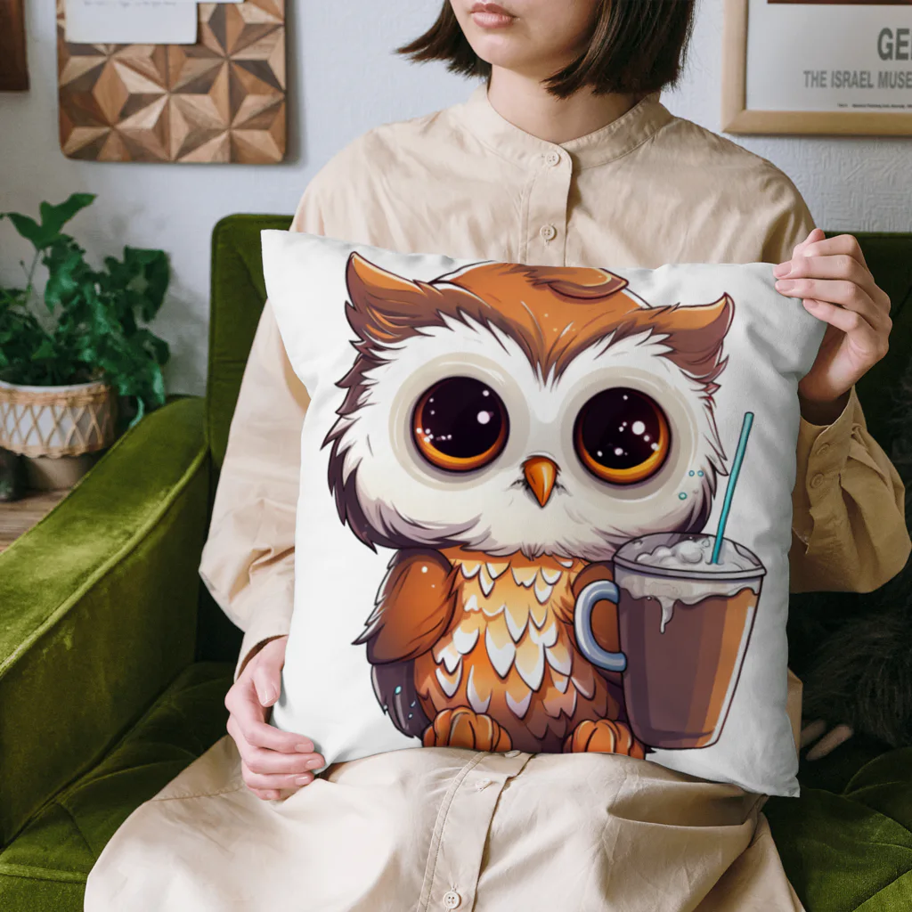 Vasetti_pressのフクロウとコーヒー Cushion