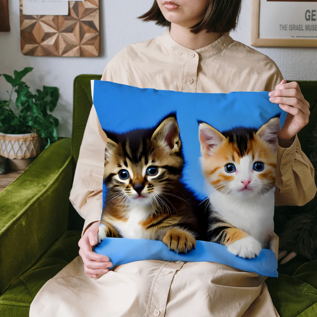 雑貨shop・エムの可愛い子猫ミィ&トム Cushion