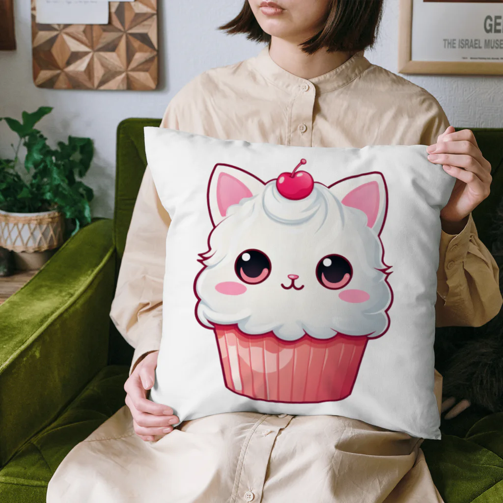 Vasetti_pressのカップケーキの猫ちゃん Cushion