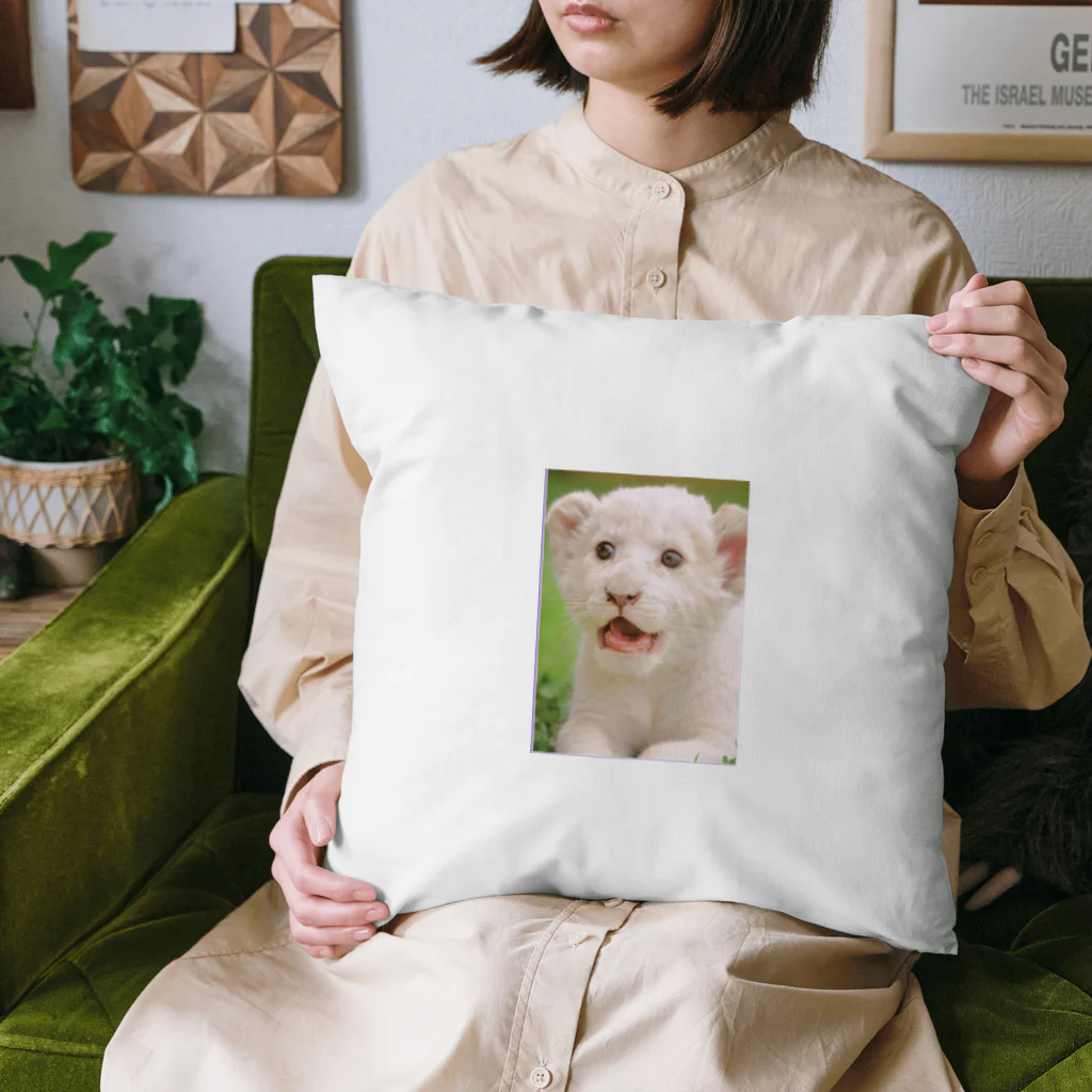 まっしろなのやんちゃなホワイトライオン Cushion