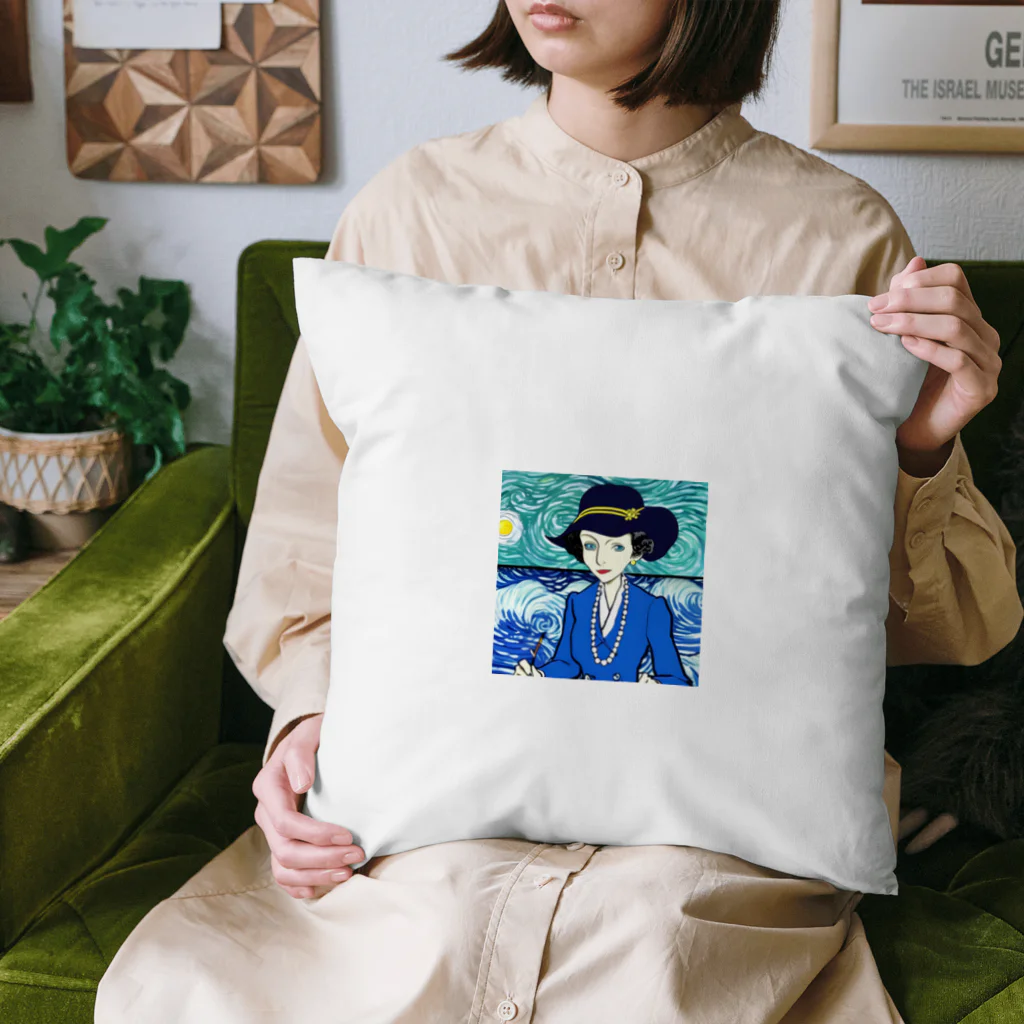 ラクダッピーのココシャネル、ゴッホの世界に行ってみた Cushion