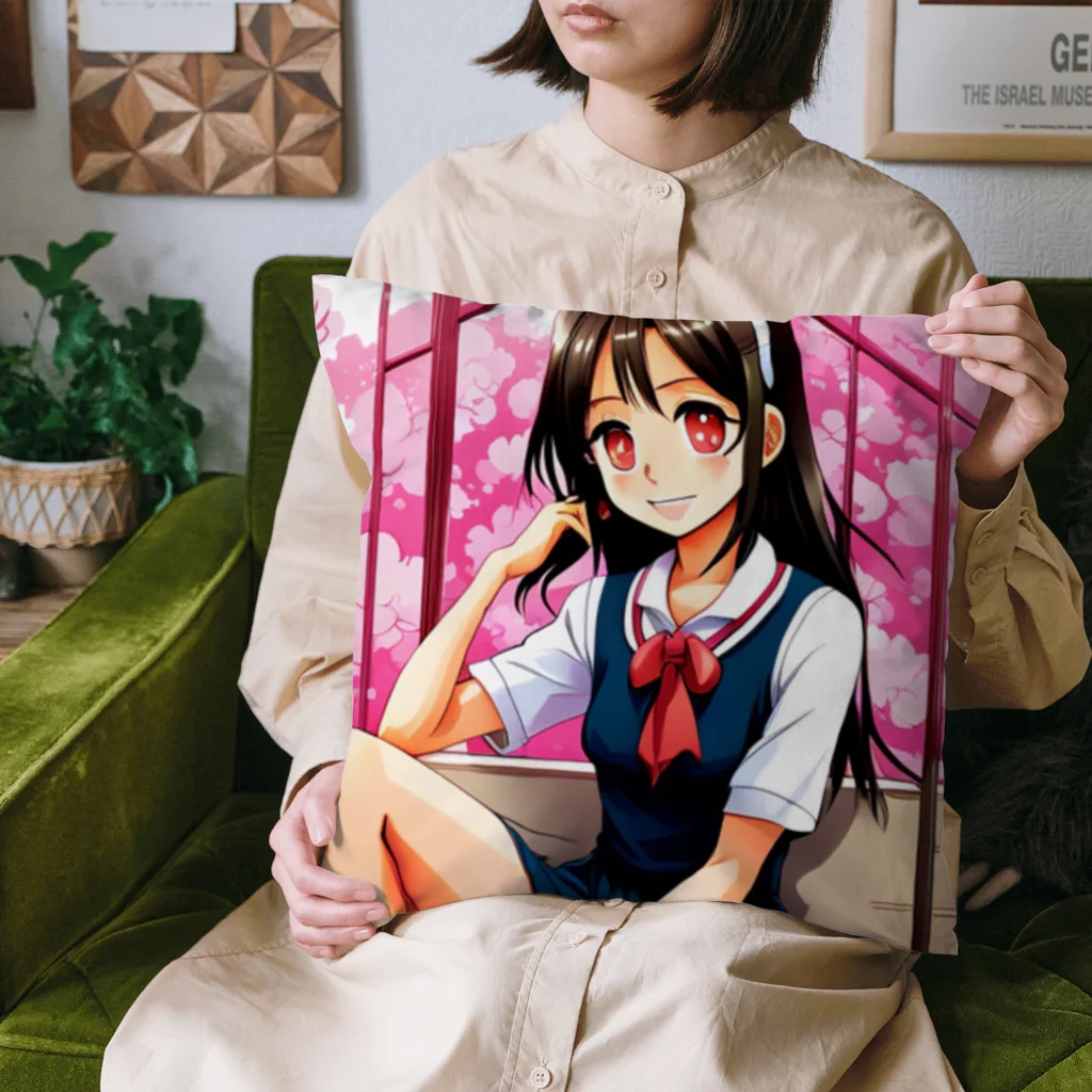 🎨デザイン宮殿🛍️の✨明るい美少女シリーズ：スレンダー女子高生エディション✨ Cushion