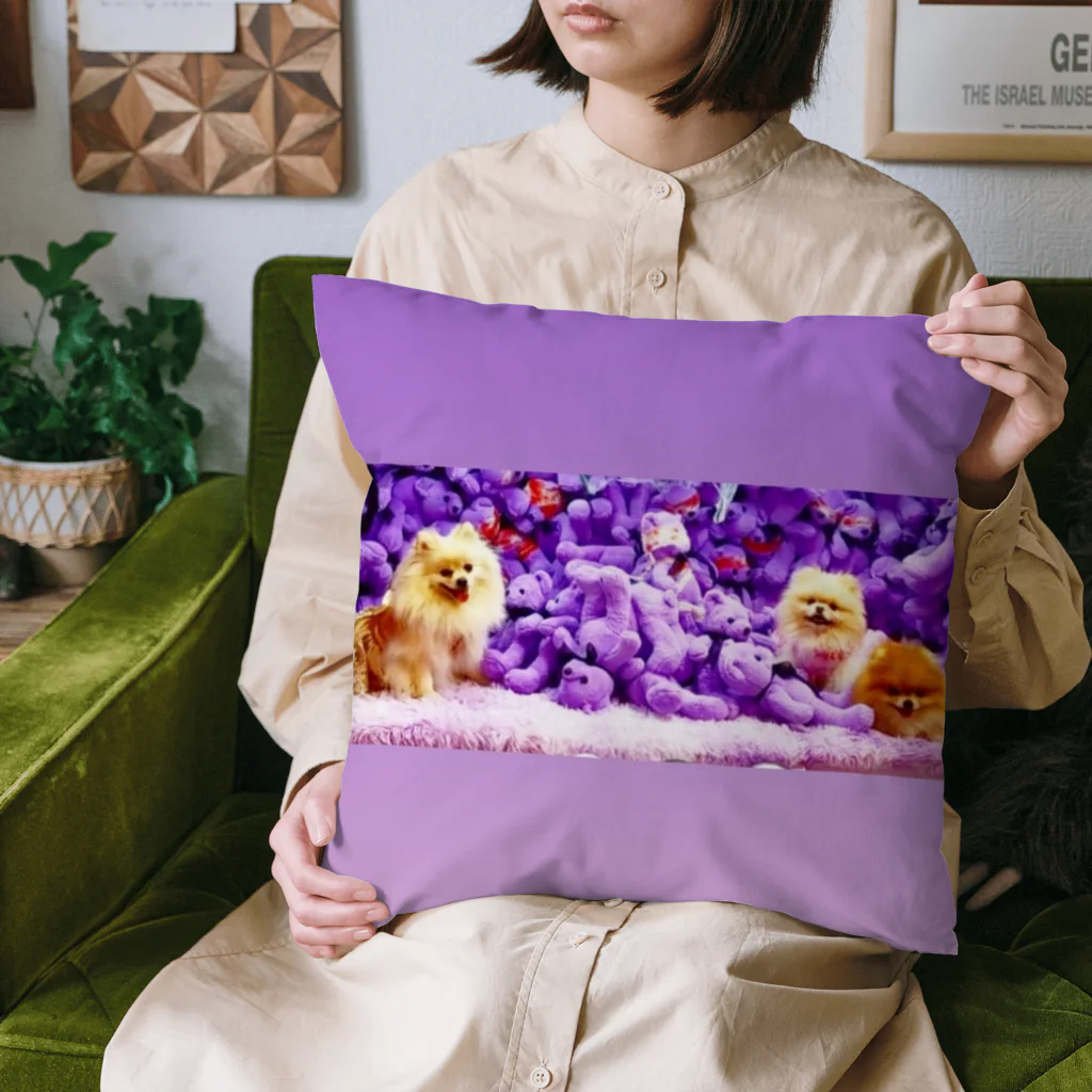 3pomeranian-leo-house　グッズショップのGothic & Lolita  ポメラニアン　紫　 Cushion