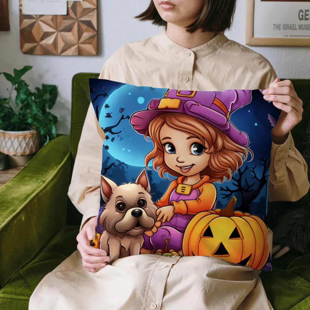 blue_7777　まねきねこショップのハッピーハロイン　愛犬と一緒！ Cushion