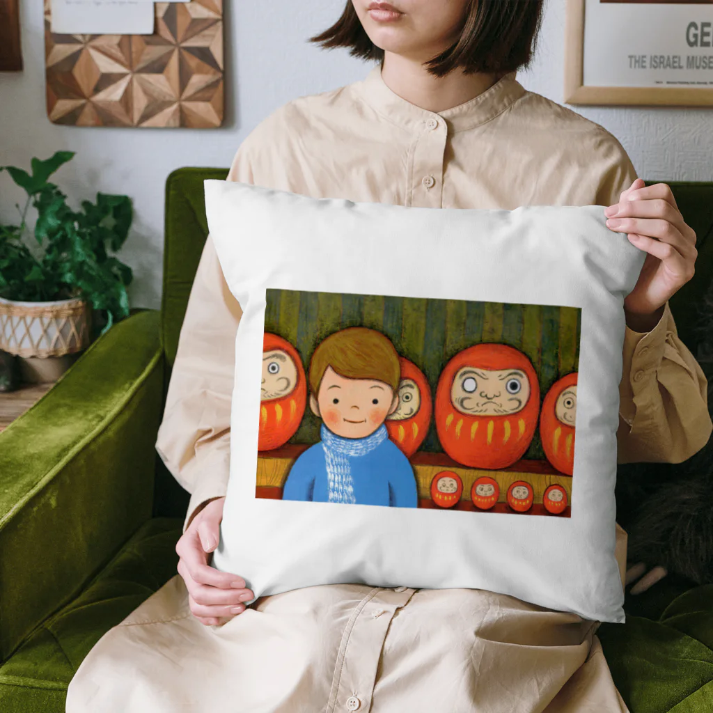 PETDOGSの達磨と少年 「Japanese folk art」 Cushion