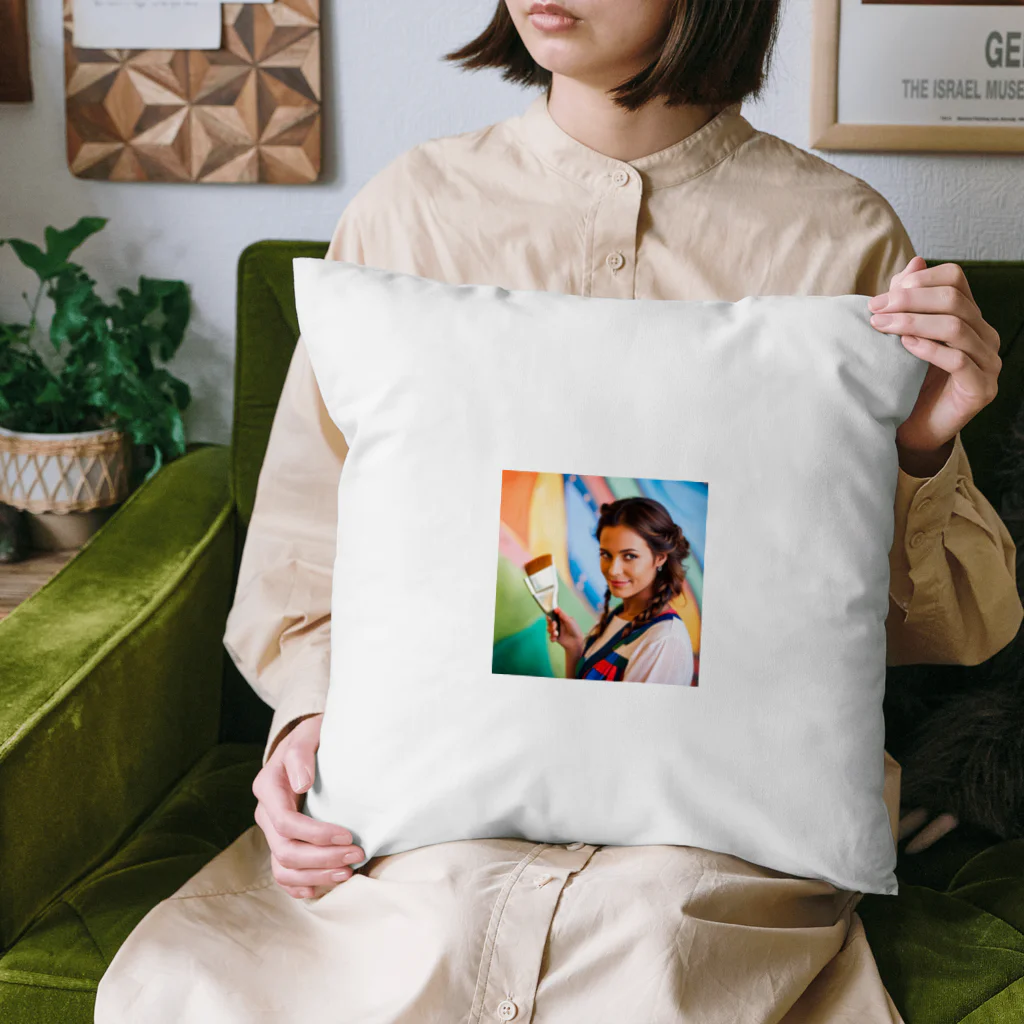 Stylishのアートな女性 Cushion