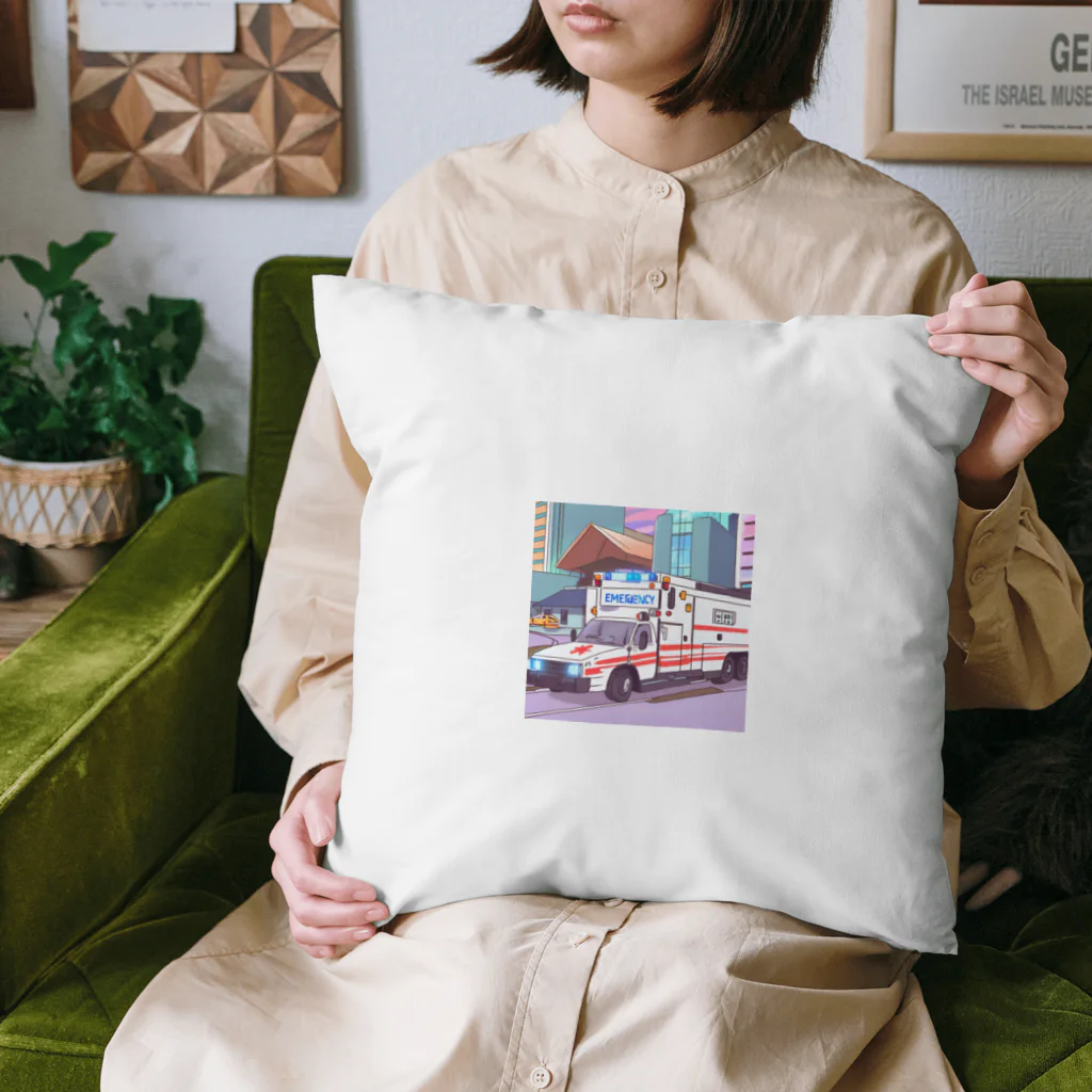 P.H.C（pink house candy）の近未来的 救急車のイラストグッズ Cushion