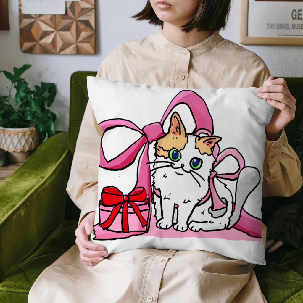 もちけらのリボン猫ちゃん Cushion