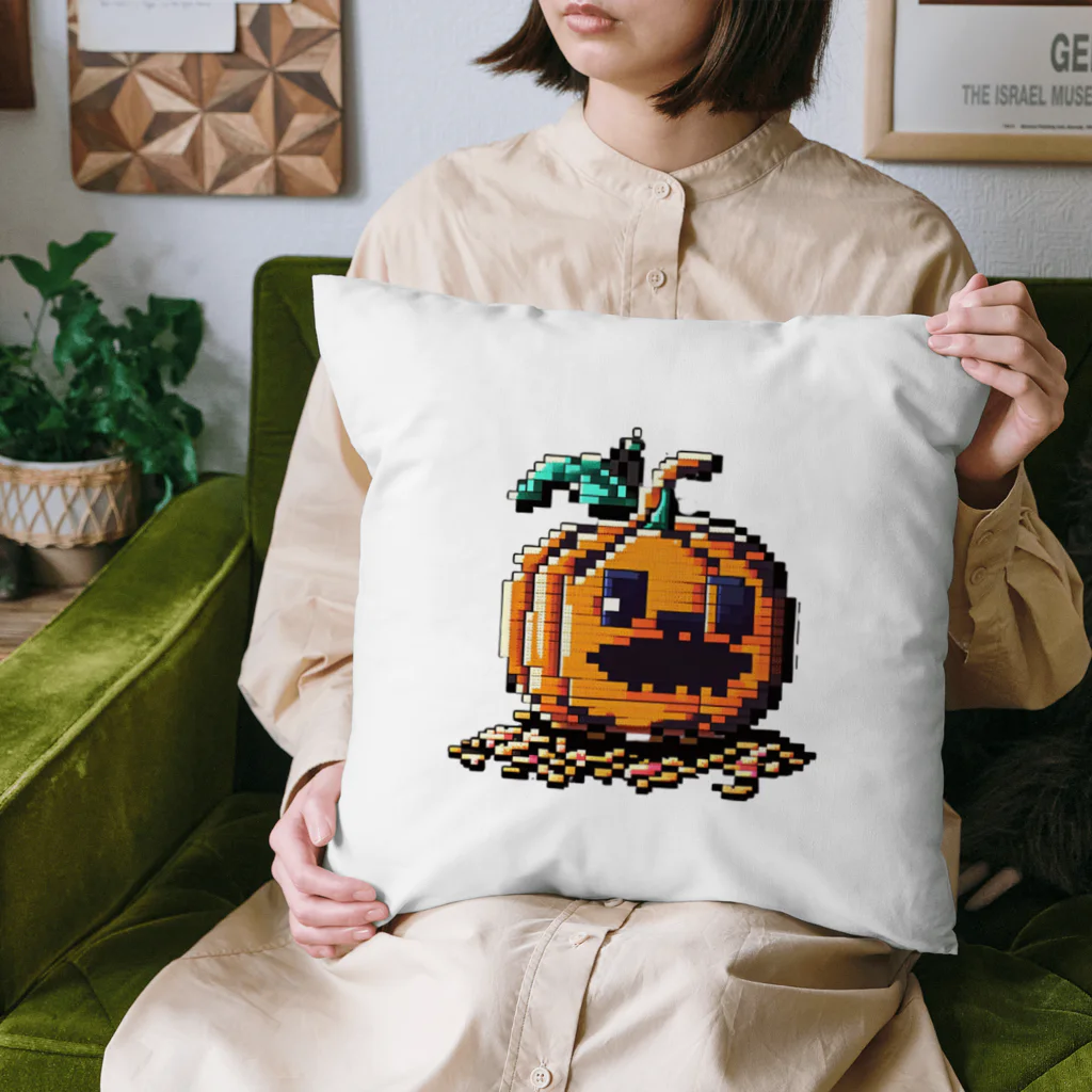 朱音琴音のドット絵のハロウィンかぼちゃのおばけ Cushion