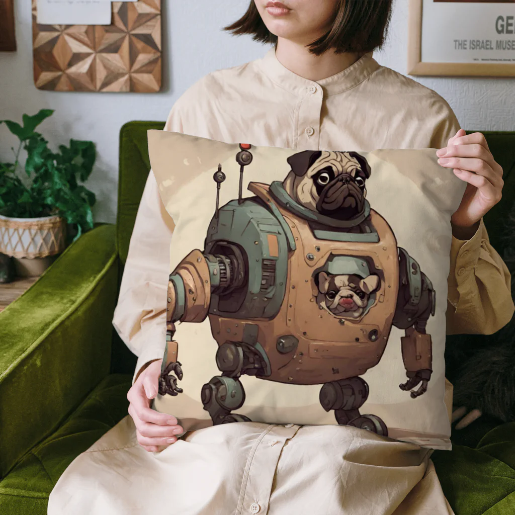 PUGおやじのロボパグ出動 Cushion