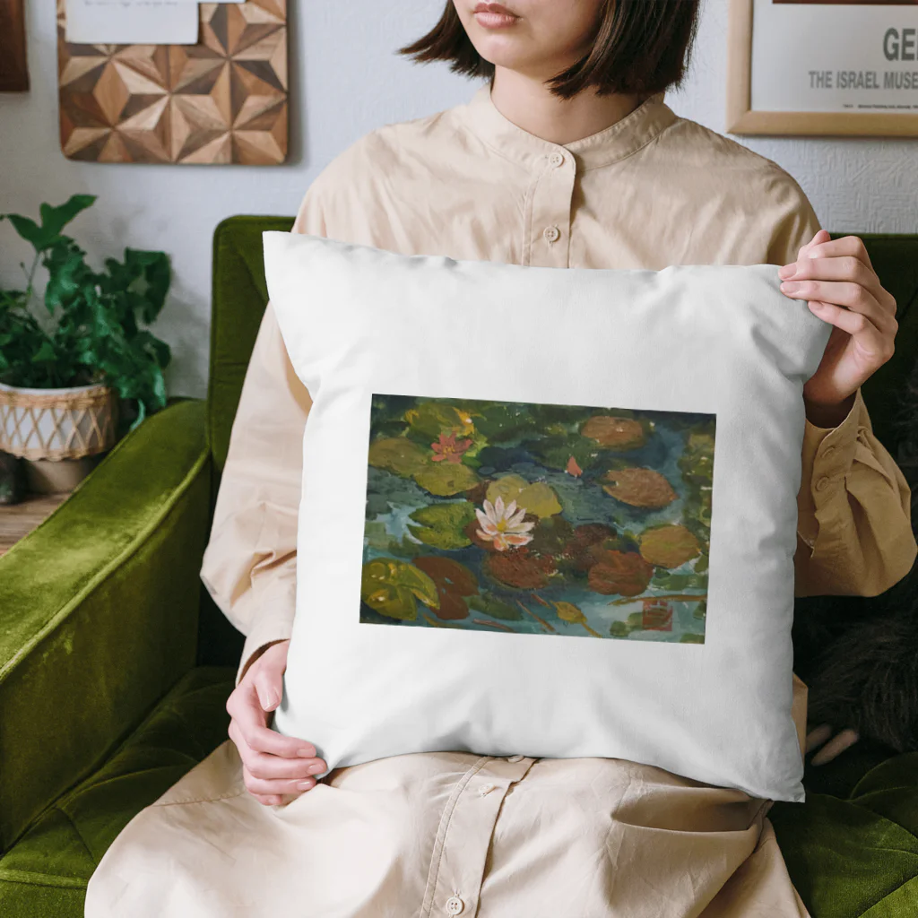 JjyunKaigaKoubouの2020年5月岡田美術館前 雨後の蓮の花 Cushion