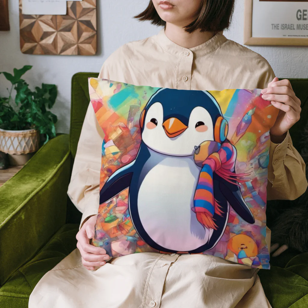 aki7sの笑顔のペンギン Cushion