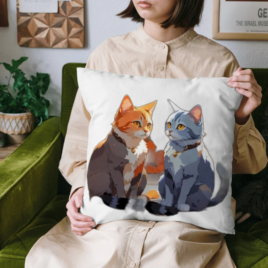 Mysterious animal shopのカップル猫 Cushion