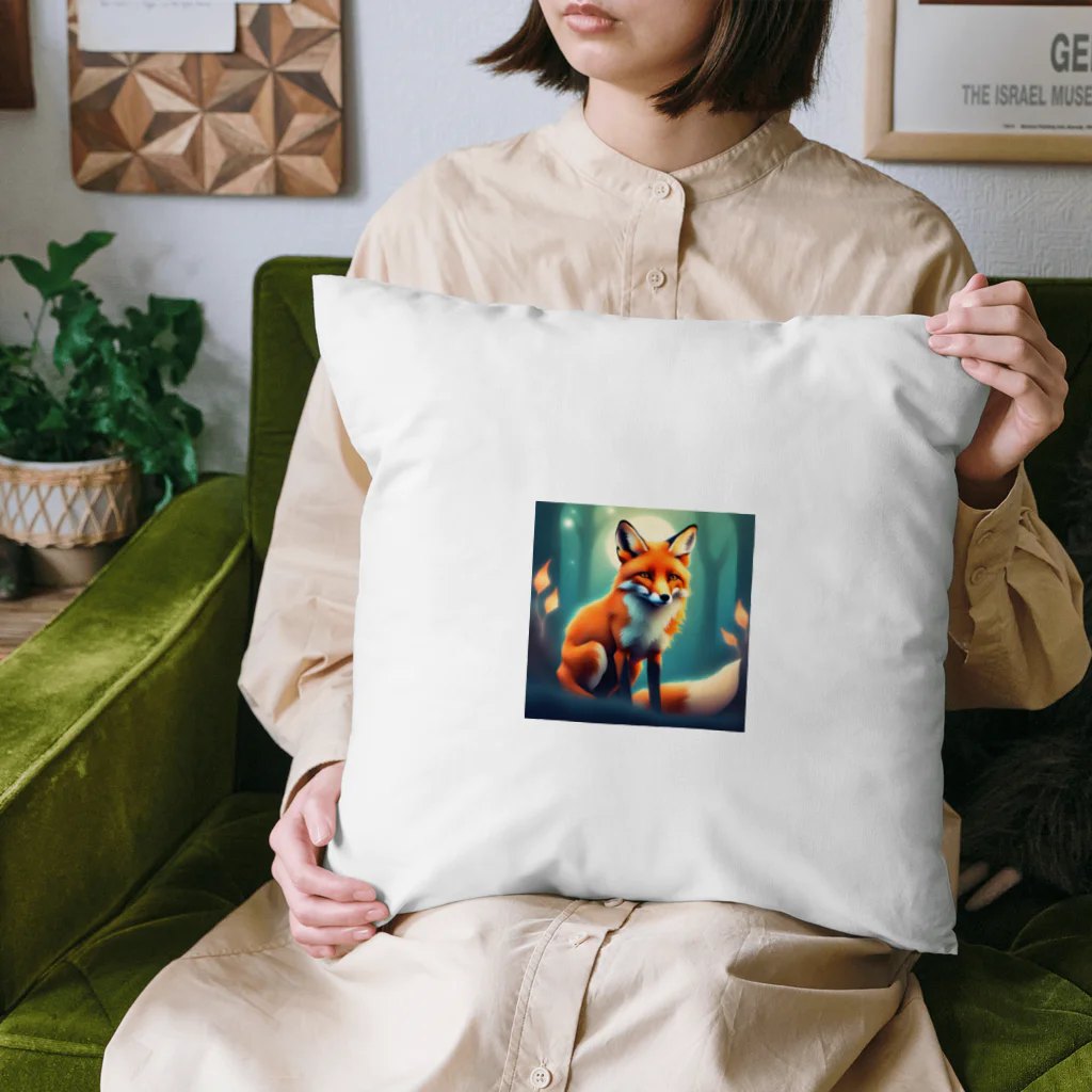 安田ワールドのキツネのイラストグッズ Cushion