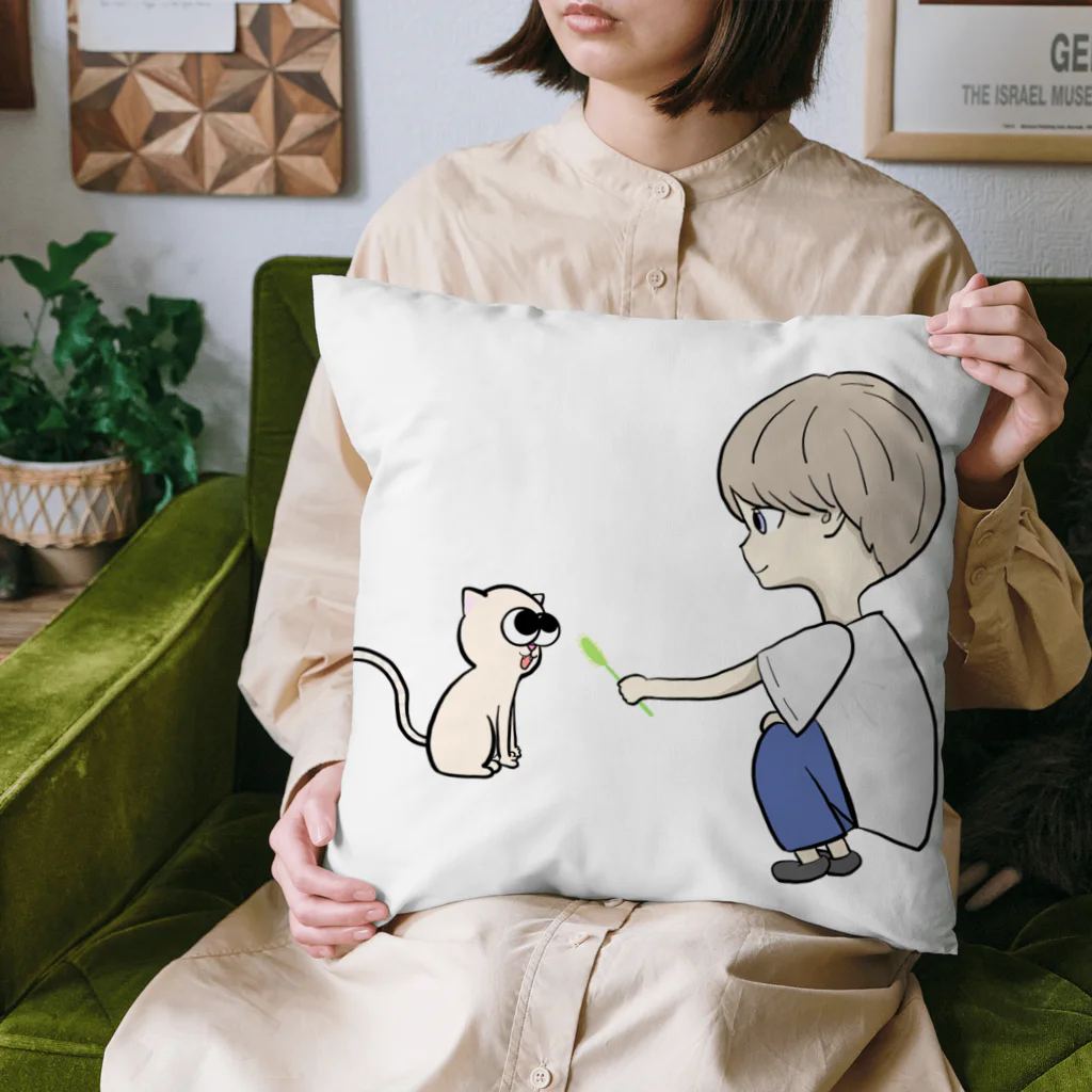 ぴーちゃんのにゃんこと男の子 Cushion