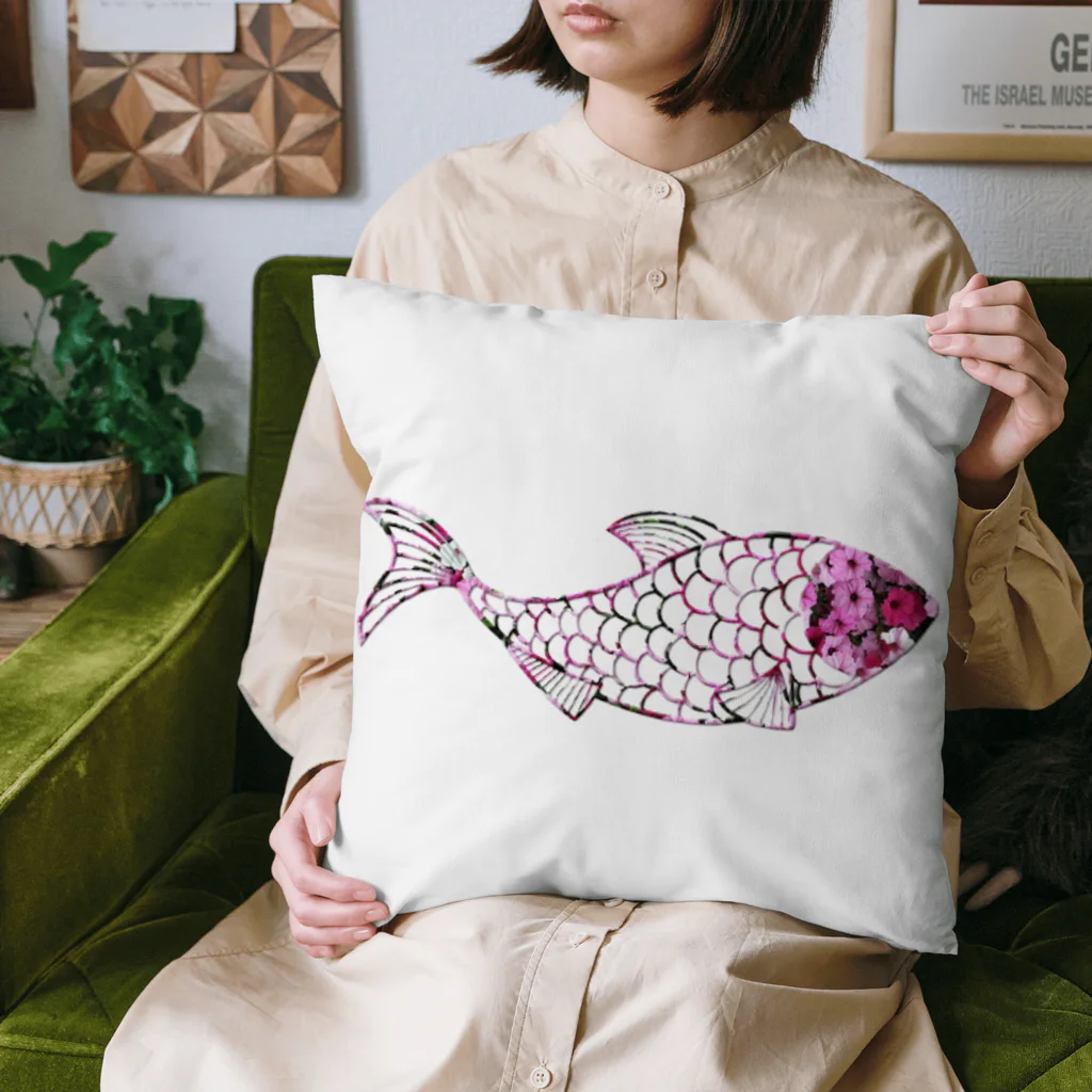 mumusの魚　rose Cushion