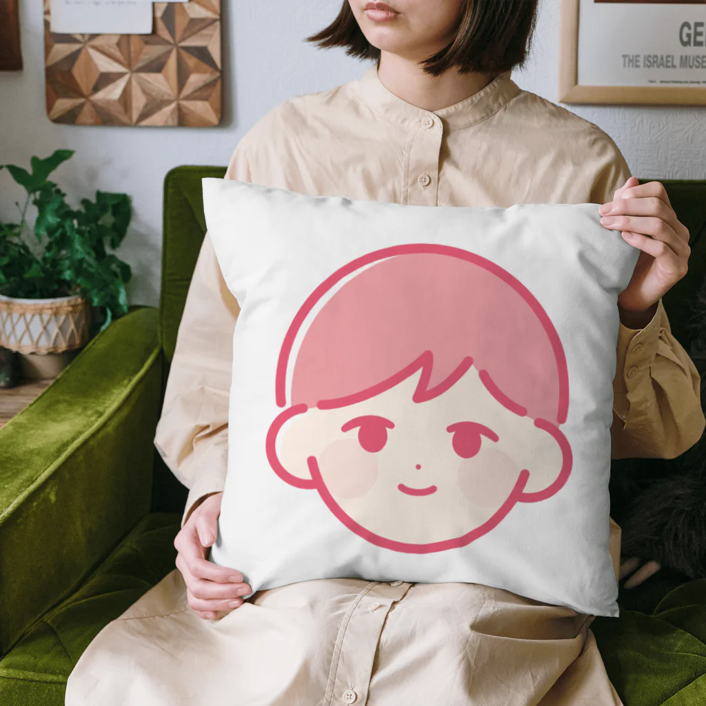 ashitakara_honkidasuのboy_line pink Cushion