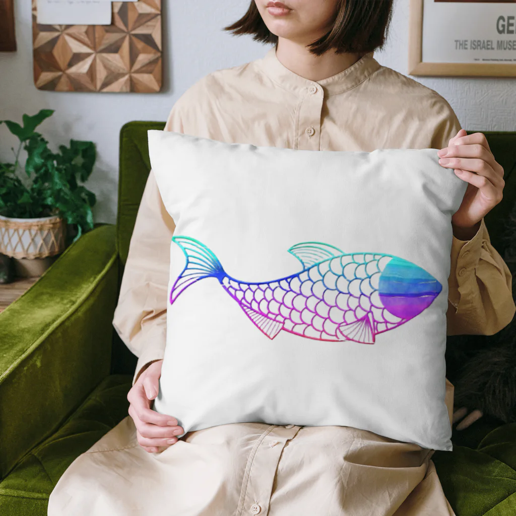 mumusの魚　rainbow Cushion