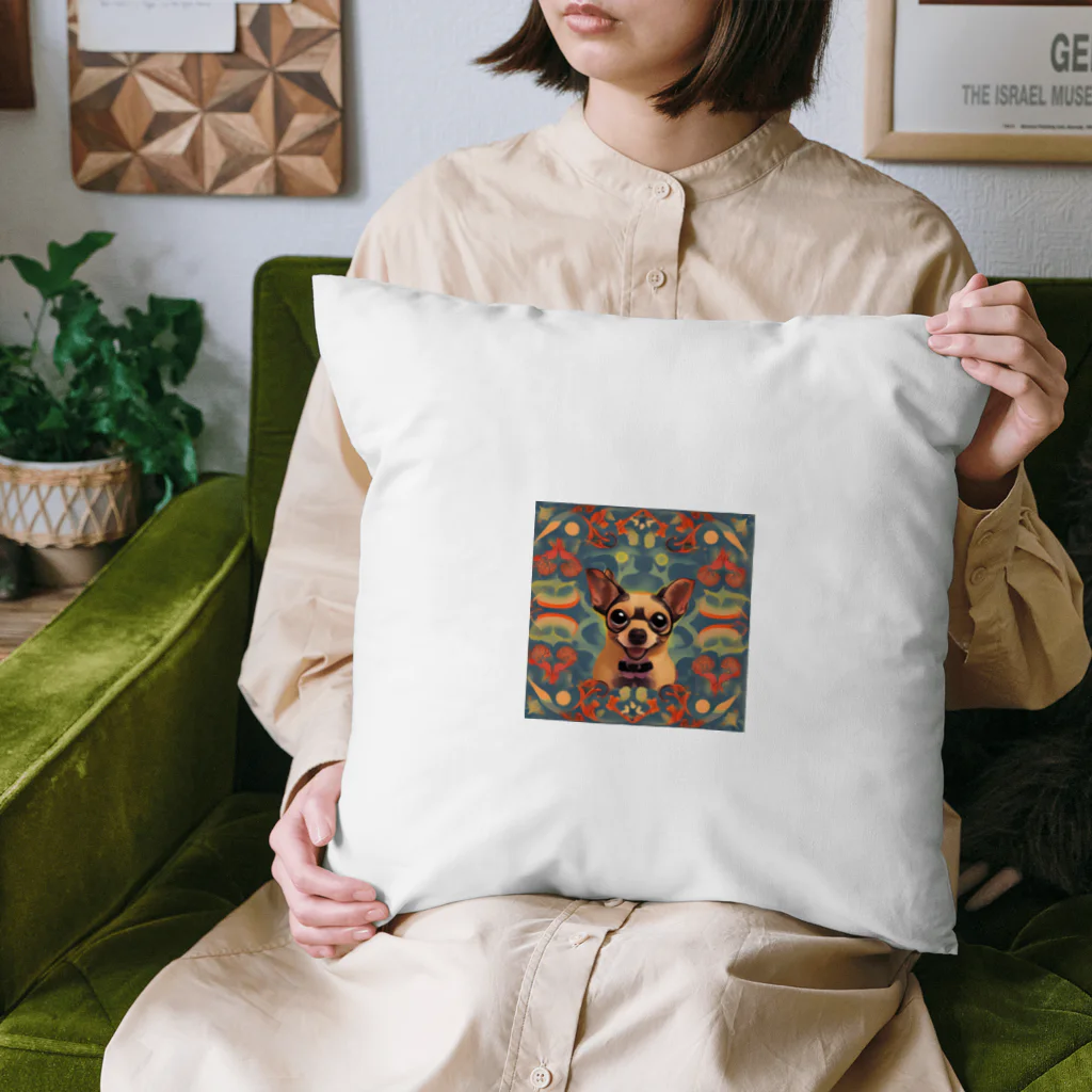 チワワ愛好家ショップのハロウィンの魔法で輝くチワワアート Cushion