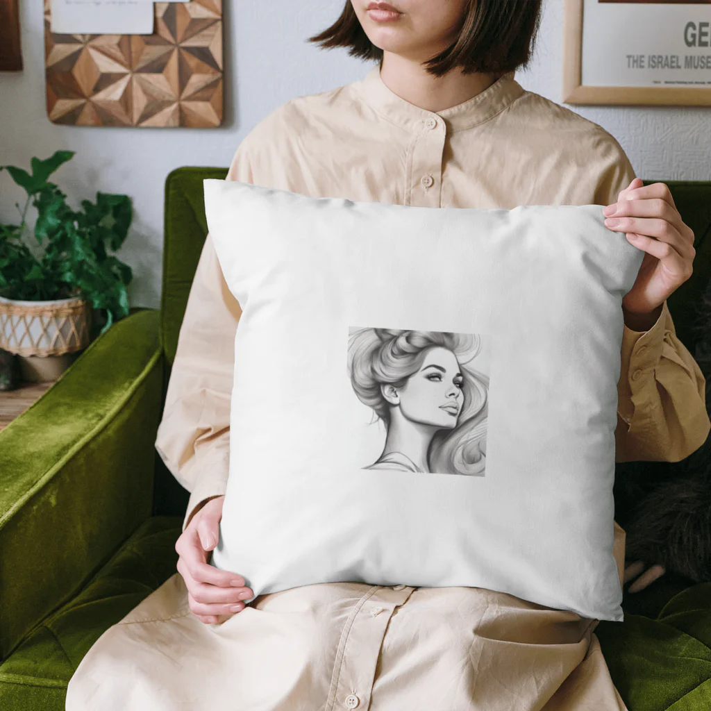 moribouの髪をかき上げる女性アートグッズ Cushion