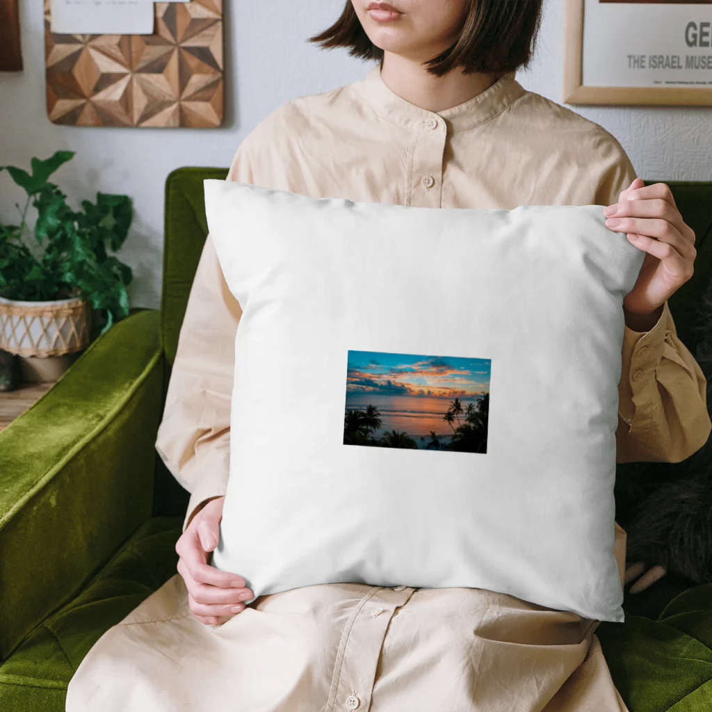 KSK SHOPの海と夕陽のコントラスト Cushion