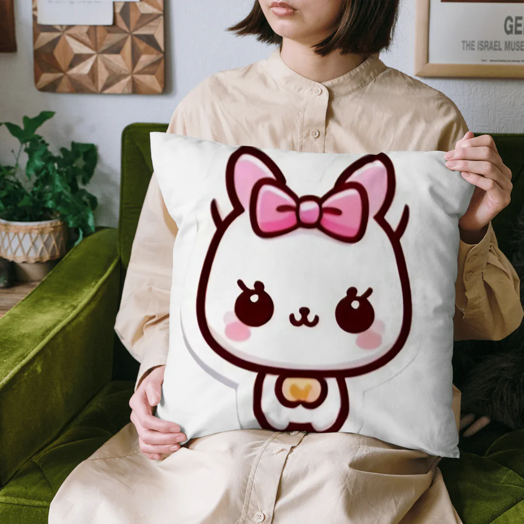 ほっこりデザインスタジオの癒しの白猫グッズ～あなたの心にふれる白い天使～ Cushion