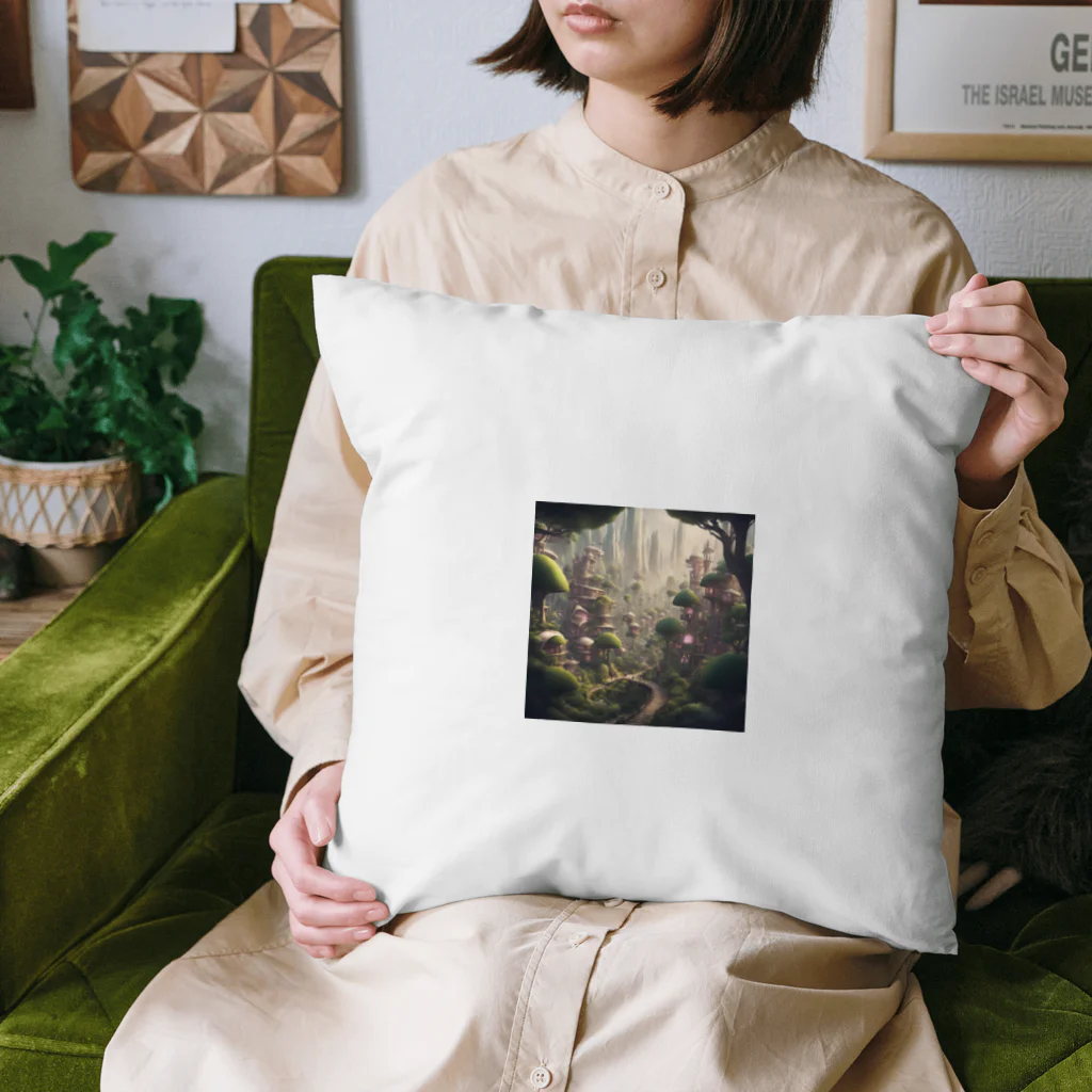 アーミタイの景色がきれいな町のイラストグッズ Cushion