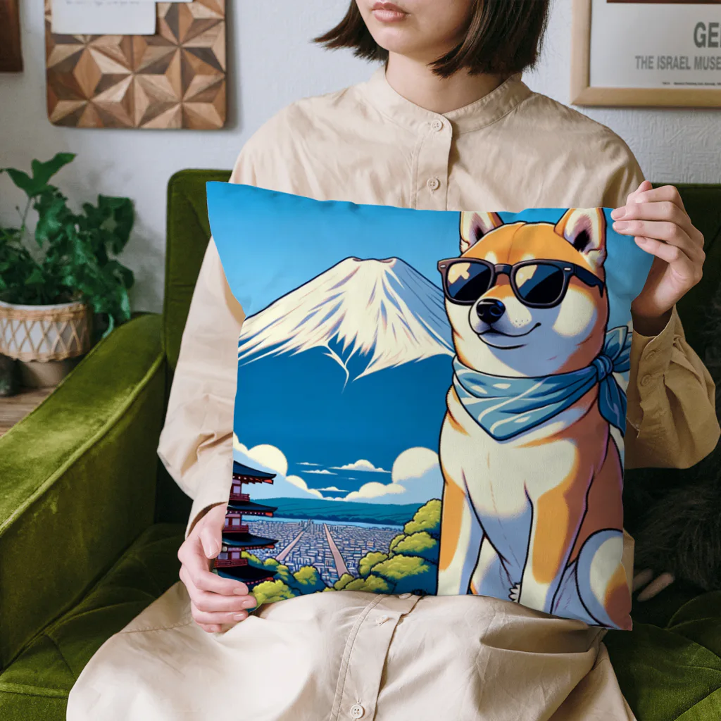 ピヨっこのサングラス犬　【銀次郎】 Cushion