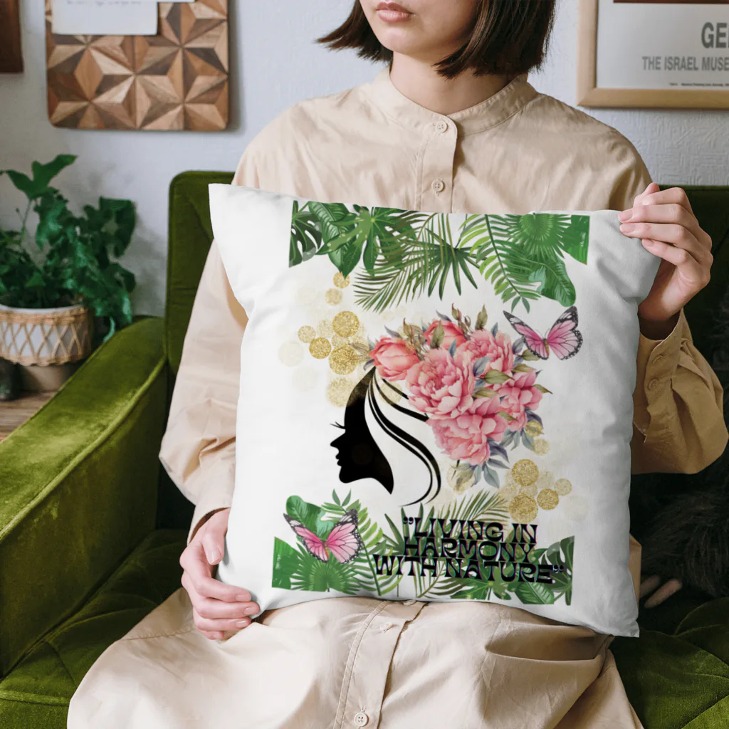 cammy_のLIVING IN HARMONY WITH NATURE Cushion