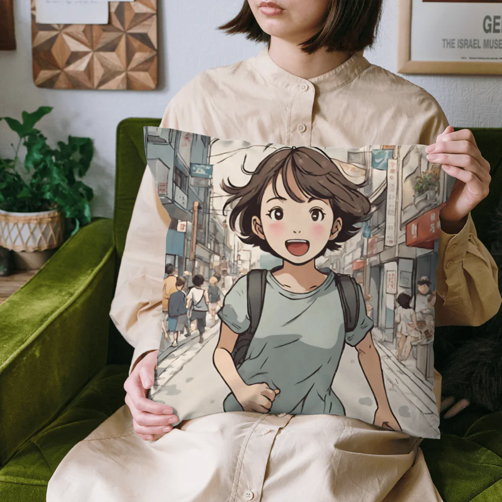 底辺の底辺好きな事を気ままに…。の走る元気な女の子 Cushion