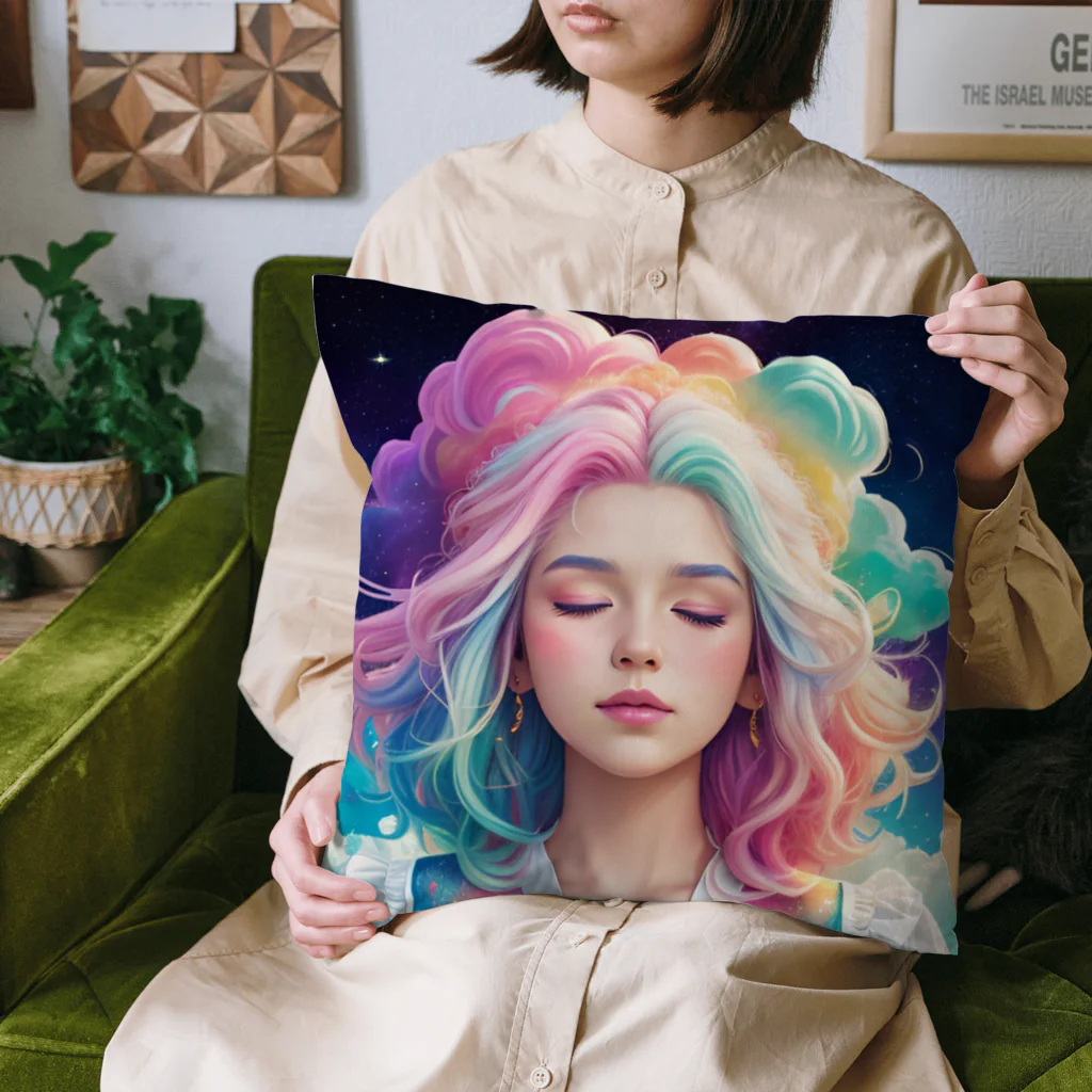 ミウ444のカラフルレディ「進化の目覚め」 Cushion