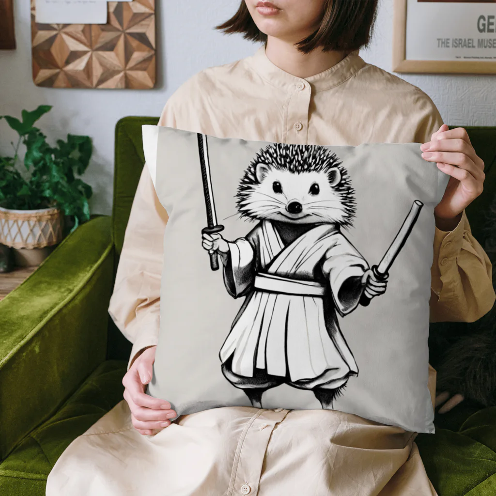 ワンダーワールド・ワンストップの和服を着たハリネズミ Cushion