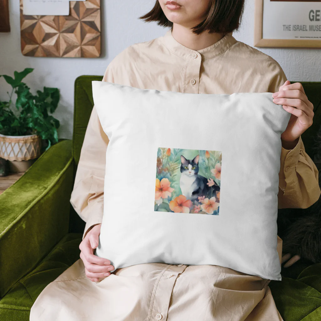 busabusabusaの花と猫 Cushion