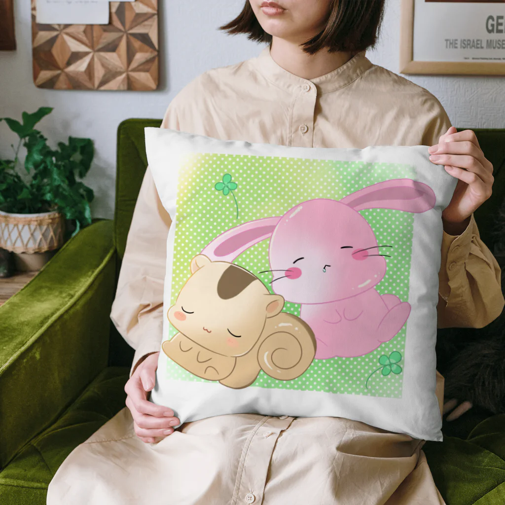 MONACAのお昼寝 うさぎとリス Cushion