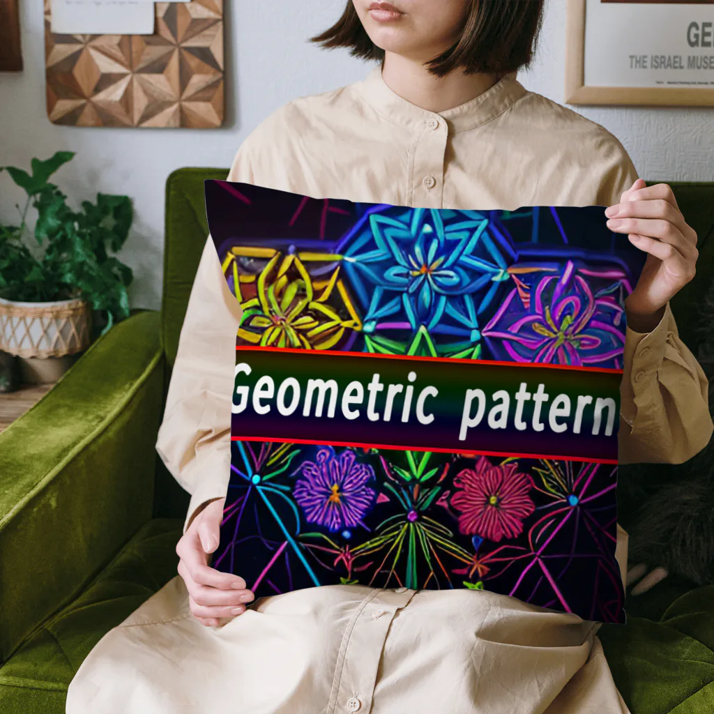 HirockDesignJapanの花の幾何学模様　Geometic pattern flower クッション