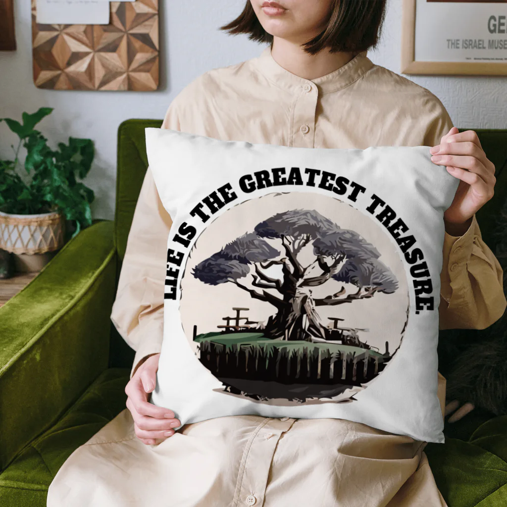 ✨🌏TCHD LLC SHOP🌏✨の生命こそ最高の宝 英語バージョン✨ Cushion