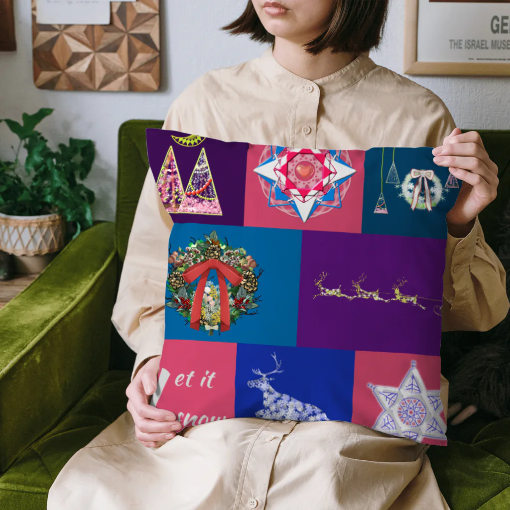 月夜のタツノオトシゴのLet it snow Cushion