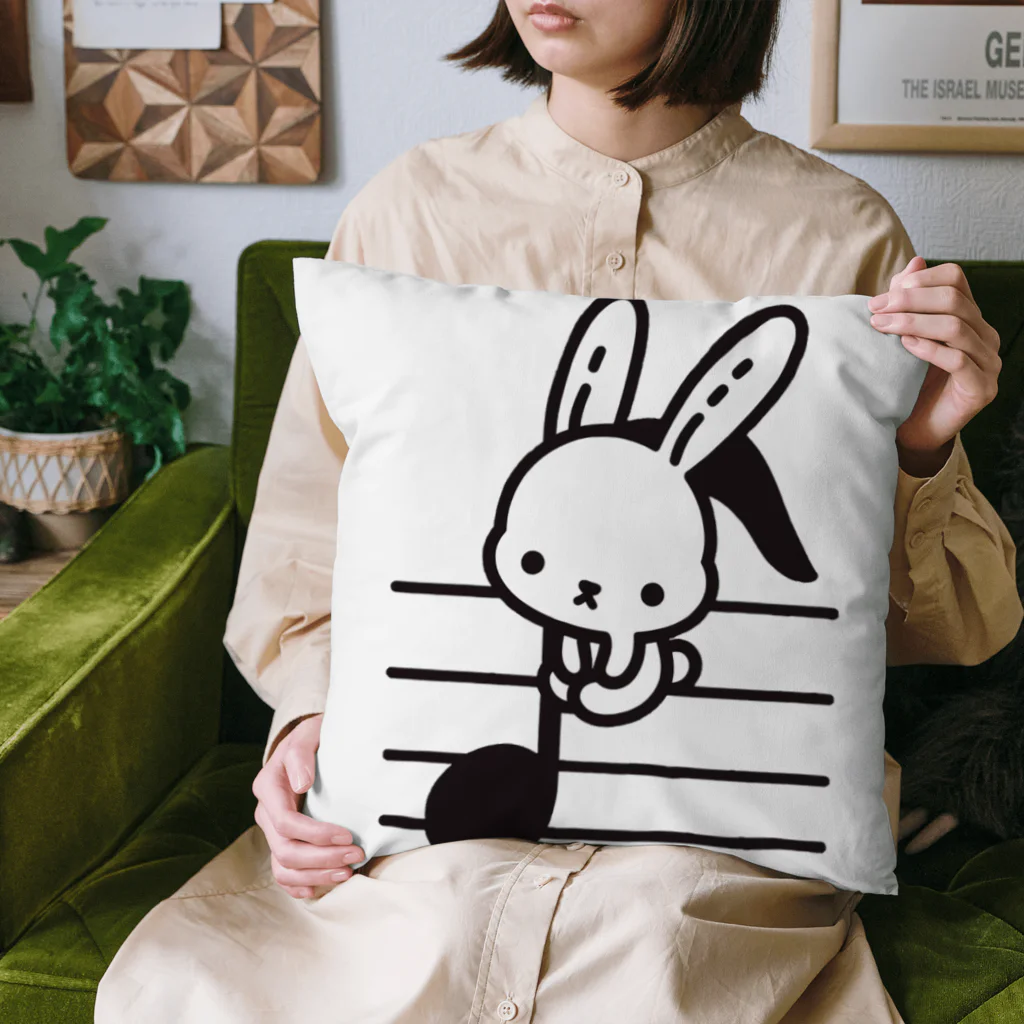 終わらない夢🌈の音符♪＆うさちゃん🐰 Cushion