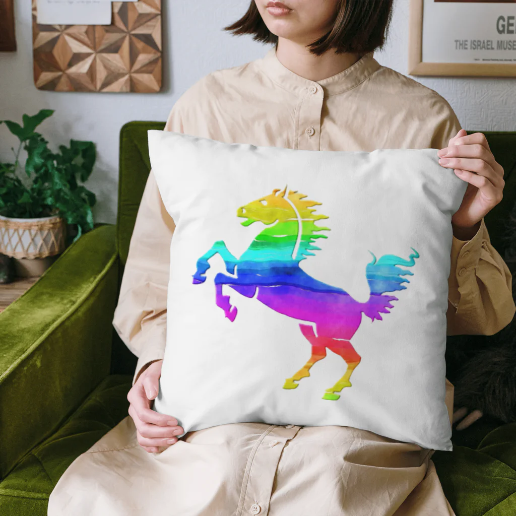 mumusの馬　rainbow Cushion