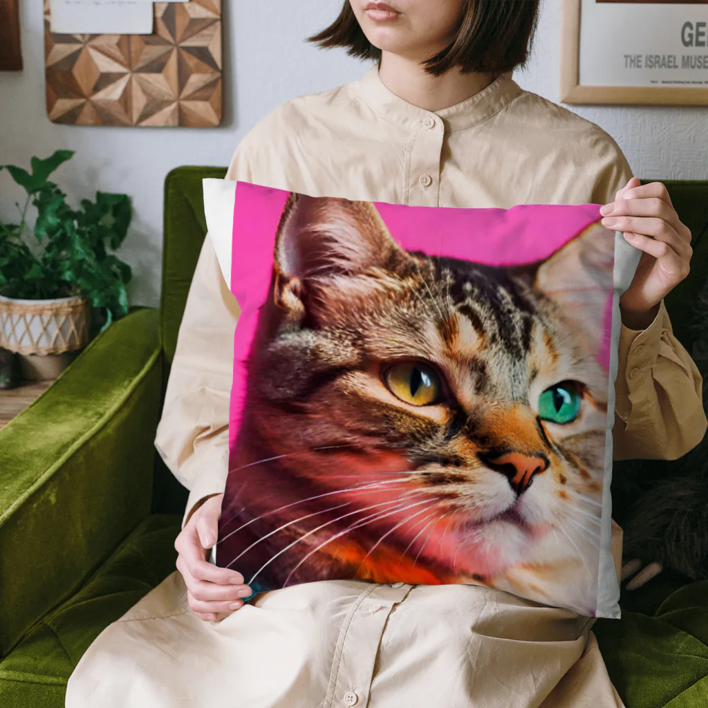 choko＆malonのカラフルな猫 Cushion